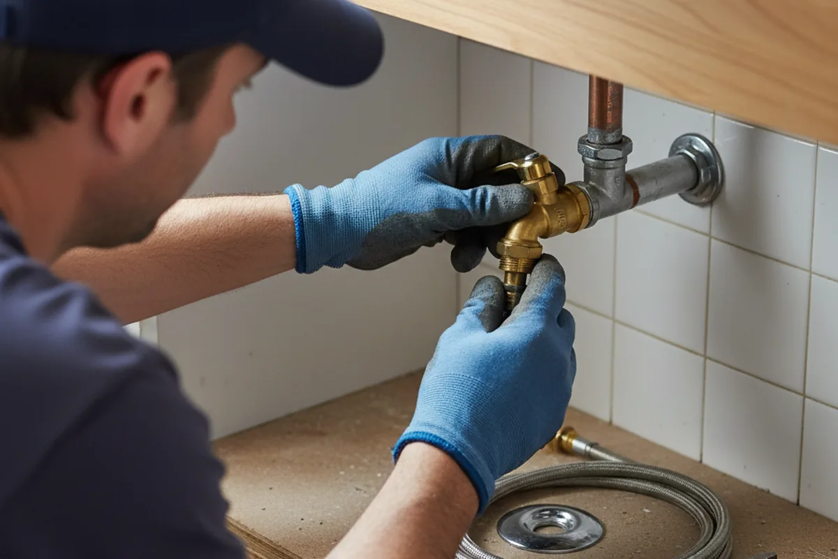 Shutoff valve and fitting work during Emergency Plumbing in Hustonville